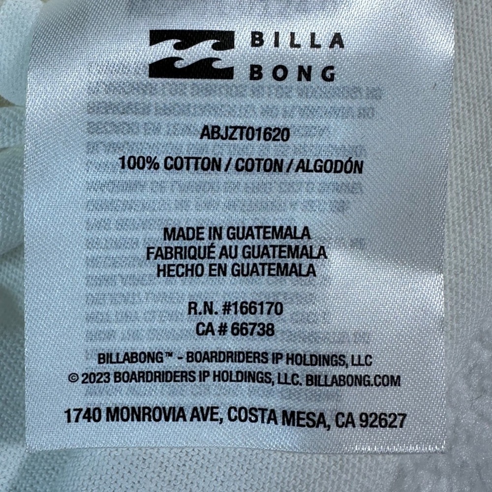 Billabong Graphic Tee NWT Womens XS White Love Is All Cosmic Butterfly oversized - Picture 11 of 12